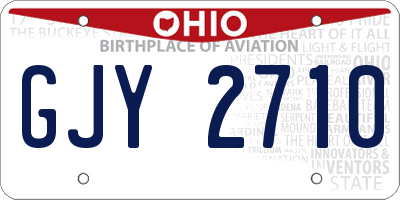 OH license plate GJY2710