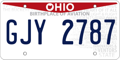 OH license plate GJY2787