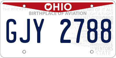OH license plate GJY2788