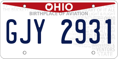 OH license plate GJY2931