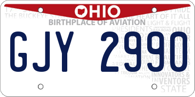 OH license plate GJY2990