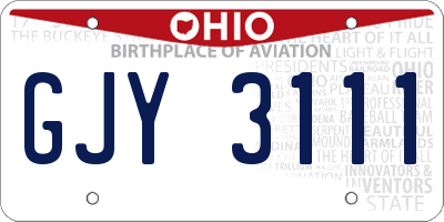 OH license plate GJY3111