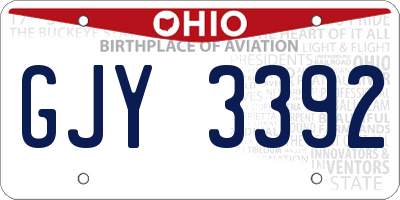 OH license plate GJY3392