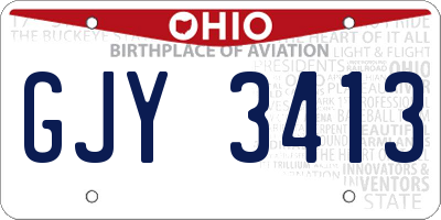 OH license plate GJY3413