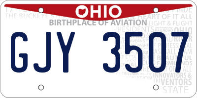 OH license plate GJY3507