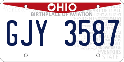 OH license plate GJY3587