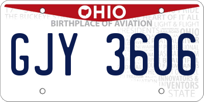 OH license plate GJY3606
