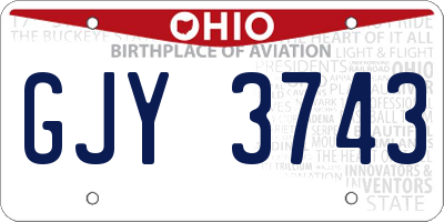 OH license plate GJY3743