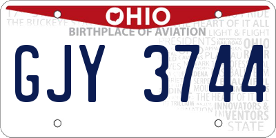 OH license plate GJY3744