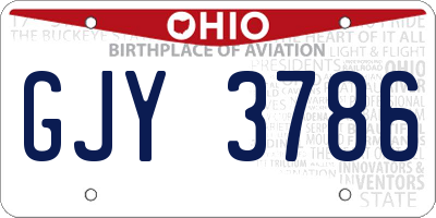 OH license plate GJY3786