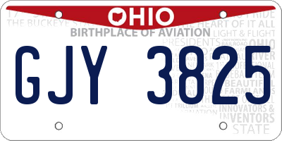 OH license plate GJY3825