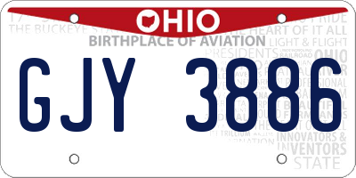 OH license plate GJY3886