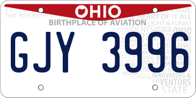 OH license plate GJY3996