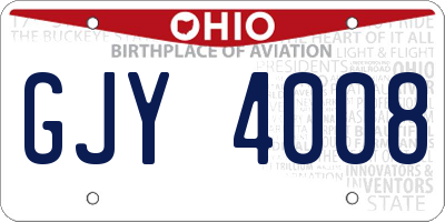 OH license plate GJY4008