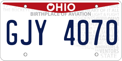 OH license plate GJY4070