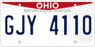 OH license plate GJY4110