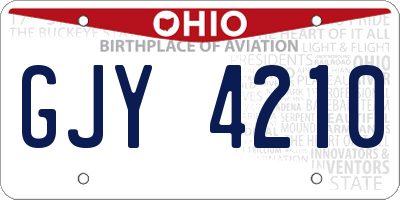 OH license plate GJY4210