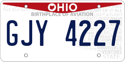 OH license plate GJY4227