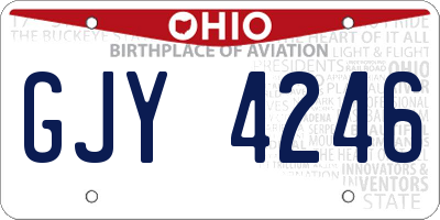 OH license plate GJY4246