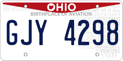 OH license plate GJY4298