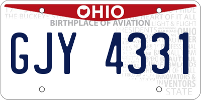 OH license plate GJY4331