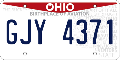 OH license plate GJY4371