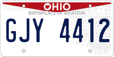 OH license plate GJY4412