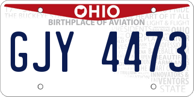 OH license plate GJY4473