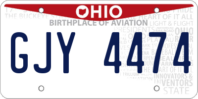 OH license plate GJY4474