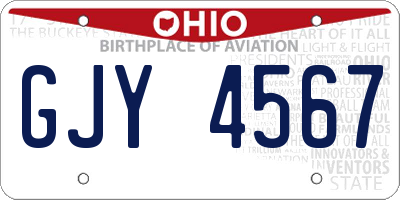 OH license plate GJY4567