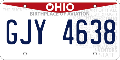 OH license plate GJY4638