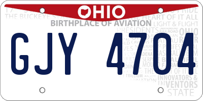 OH license plate GJY4704