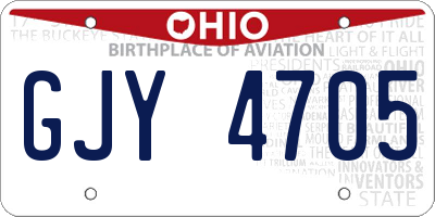 OH license plate GJY4705