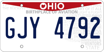 OH license plate GJY4792