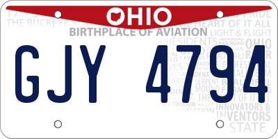 OH license plate GJY4794