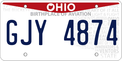 OH license plate GJY4874