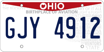 OH license plate GJY4912