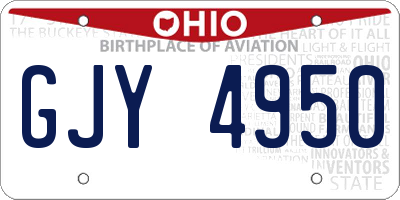 OH license plate GJY4950