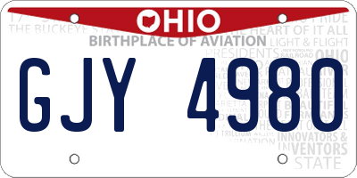 OH license plate GJY4980