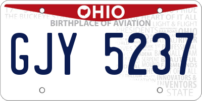 OH license plate GJY5237
