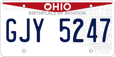 OH license plate GJY5247