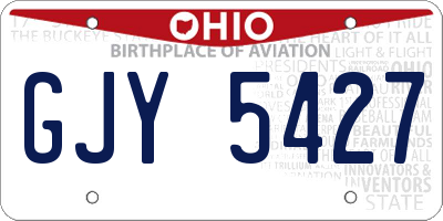 OH license plate GJY5427