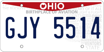 OH license plate GJY5514
