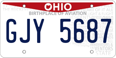OH license plate GJY5687