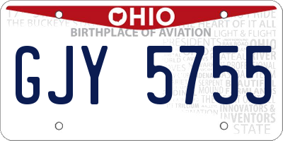 OH license plate GJY5755