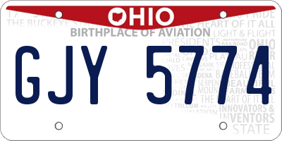OH license plate GJY5774