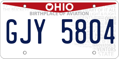 OH license plate GJY5804