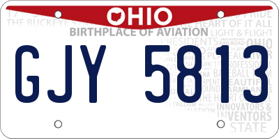OH license plate GJY5813