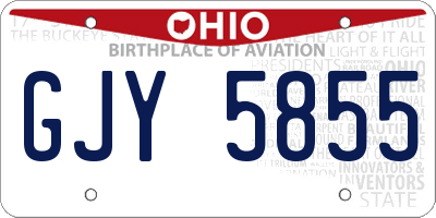 OH license plate GJY5855