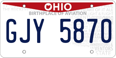 OH license plate GJY5870